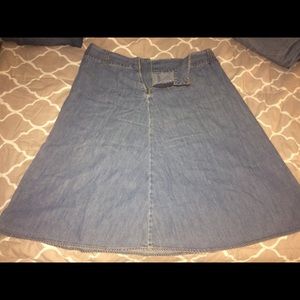 High waisted retro blue jean skirt